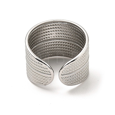 304 Stainless Steel Open Cuff Rings RJEW-Z018-35P-1