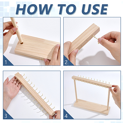 Rectangle Wooden Necklace Organizer Display Stands NDIS-WH0010-36C-1
