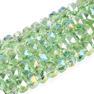 Electroplate Transparent Glass Beads Strands EGLA-N022-04A-D11-1