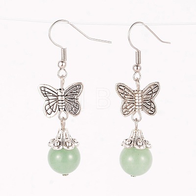 Butterfly Alloy Dangle Earrings EJEW-JE01952-1