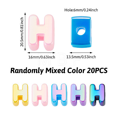 20Pcs UV Plating Opaque Acrylic European Beads OACR-TADJ0001-16H-1