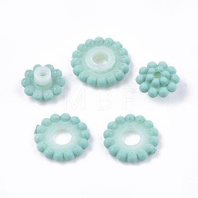 Rubberized Style Acrylic Beads MACR-T022-02B-1