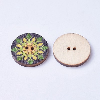 Printed Wooden Buttons WOOD-TAC0003-02D-1