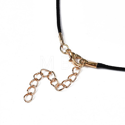 Waxed Cord Necklace Making with Iron Findings X-NJEW-R229-1.5mm-G-1