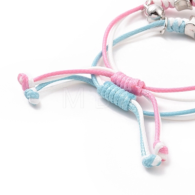 2Pcs 2 Color Luminous Beads & Alloy Enamel Charms Bracelets Set VALE-PW0001-028A-1