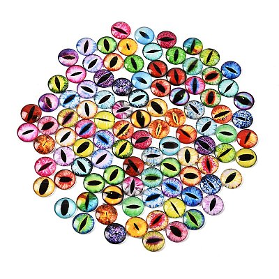 Printed Transparent Glass Cabochons GL-CBAA22A-14-1