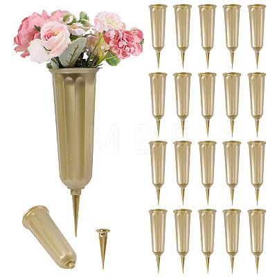 Plastic Cemetery Vase with Stake AJEW-WH0709-444A-1