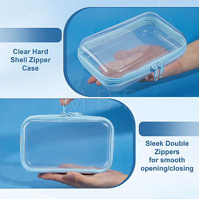 6Pcs 6 Colors Transparent PET Desktop Storage Zipper Boxes ABAG-WA0001-44A-1