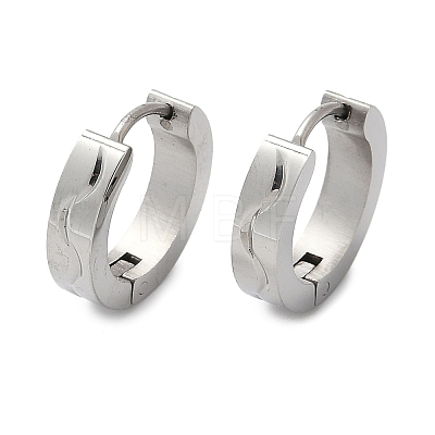 304 Stainless Steel Polishing Effect Hoop Earrings EJEW-M001-32P-1