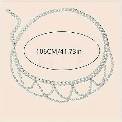 Alloy Twisted Link Chain Tassel Waist Chains for Women WG41EDD-02-1