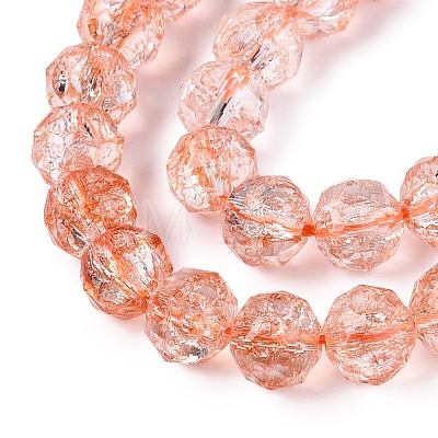 Crackle Transparent Glass Beads Strands GLAA-N063-10mm-11-1