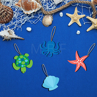 Ocean Theme MDF Wood Home Decorations HJEW-WH0049-003-1