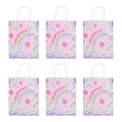 6Pcs Flower Printed Paper Gift Bags ABAG-TADJ0001-08B-1