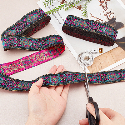 Ethnic Style Embroidery Polyester Ribbons OCOR-WH0070-10F-06-1