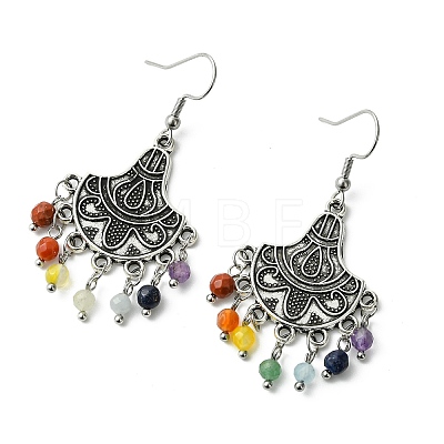 Gemstone Tassel Chandelier Earrings EJEW-JE07176-01-1