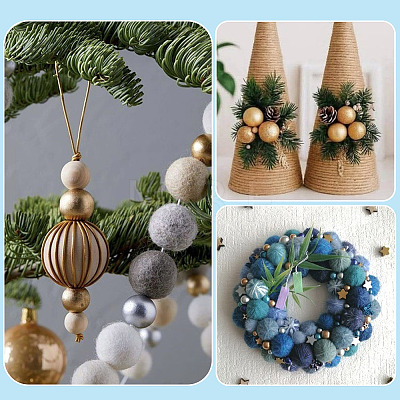 220Pcs Spray Painted Round Natural Schima Wood Beads WOOD-TA0003-03-1