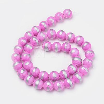 Natural Mashan Jade Beads Strands G-G833-6mm-04-1