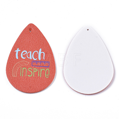 PU Leather Big Pendants for Teachers' Day FIND-T059-025-1