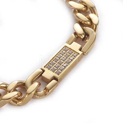 304 Stainless Steel Curb Chain Bracelets BJEW-I279-01G-1