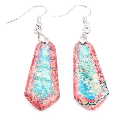 Natural Regalite/Imperial Jasper/Sea Sediment Jasper Dangle Earrings G-H250-06A-P-1