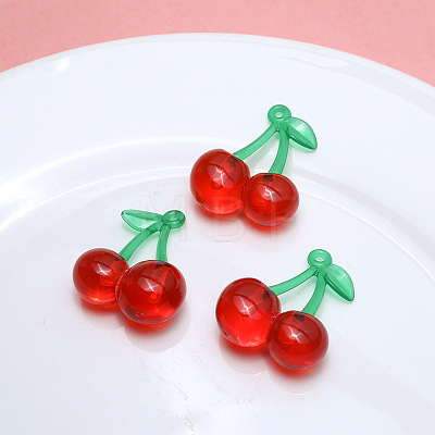 Transparent Resin Imitation Fruit Pendants LS-INS-PW0001-02B-01-1