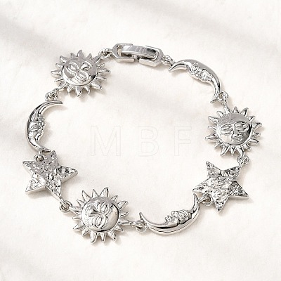 Brass Link Bracelets for Women LS-BJEW-C118-01P-1