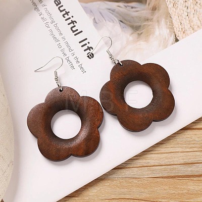 Alloy Wood Dangle Earrings FS-WG9E4F8-12-1