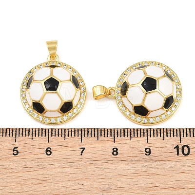 Brass Micro Pave Clear Cubic Zirconia Pendants CU-CBA765C-04A-G-1