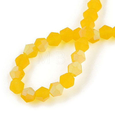 Imitate Austrian Crystal Bicone Frosted Glass Beads Strands GLAA-F029-TM4mm-A22-1
