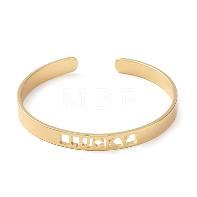 Rack Plating Brass Open Cuff Bangles for Women BJEW-M303-02B-G-1