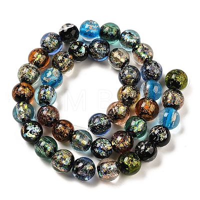 Handmade Dichroic Foil Glass Beads Strands DICH-U001-05J-1