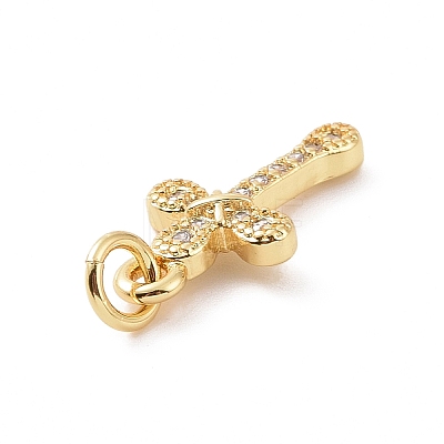 Brass Micro Pave Cubic Zirconia Pendants KK-C012-49G-1