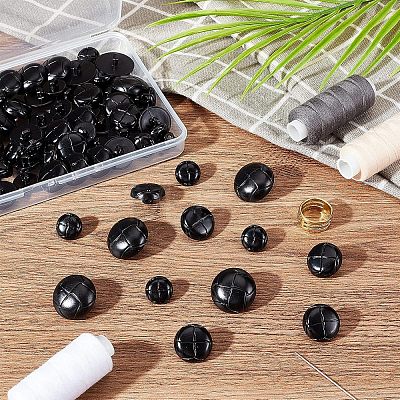 100Pcs 1-Hole Plastic Buttons BUTT-CA0001-05A-1