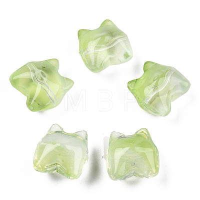 Transparent Spray Painted Glass Beads GLAA-N035-034-C03-1
