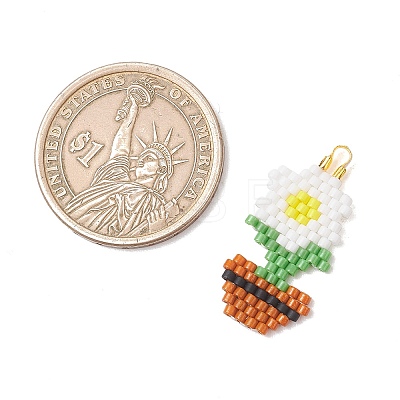 MIYUKI Glass Seed Beaded Pendants PALLOY-MZ01259-1