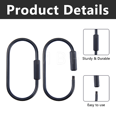 3Pcs Brass Locking Carabiner KEYC-DC00065-1