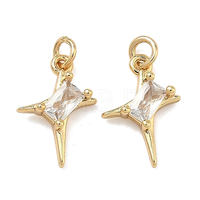 Brass Micro Pave Cubic Zirconia Pendants KK-A291-33B-G-1