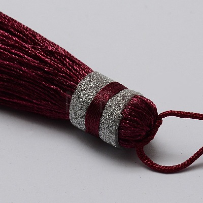 Nylon Tassels Big Pendant Decorations HJEW-L010-18-1