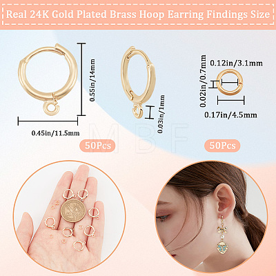 50Pcs Rack Plating Eco-friendly Brass Hoop Earring Findings KK-CN0002-20-1