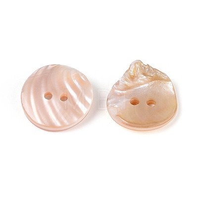 Natural Freshwater Shell Buttons BSHE-T014-26-1