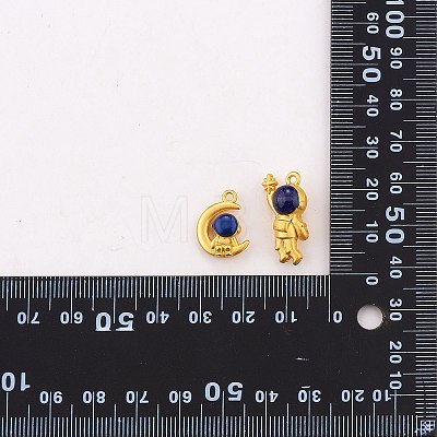 18Pcs 6 Style Rack Plating Alloy Enamel Pendants FIND-SZ0002-86-1