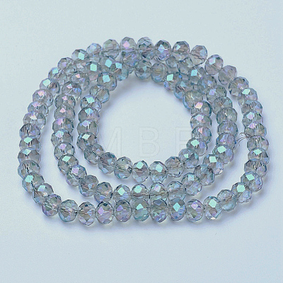 Electroplate Transparent Glass Beads Strands EGLA-A034-T1mm-Y05-1