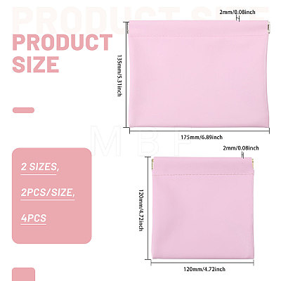 4Pcs 2 Styles Imitation Leather Shrapnel Change Purse ABAG-GL0001-14A-1