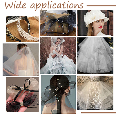  20 Yards 2 Colors Polyester Hard Horsehair Braid Boning Wedding Dress Accessories SRIB-NB0001-16-1
