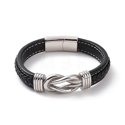 304 Stainless Steel Interlocking Kont Link Bracelet BJEW-G658-01P-1
