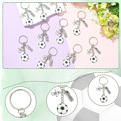 10Pcs Football Theme Alloy Keychain KEYC-YW00231-1
