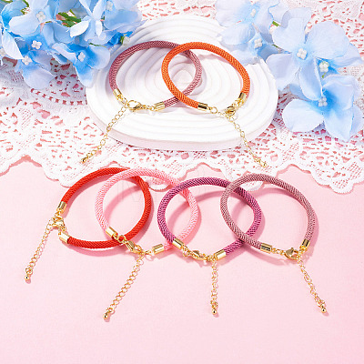 10Pcs 5 Colors 4.5MM Round Nylon Milan Cord Bracelet Making BJEW-TA0001-24D-1