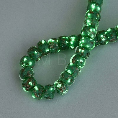 Luminous Handmade Gold Foil Glass Beads Strands FOIL-N029-02A-06-1