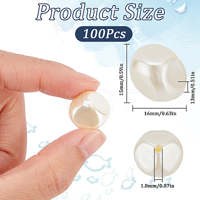 SUNNYCLUE 100Pcs ABS Plastic Imitation Pearl Bead KY-SC0002-04-1