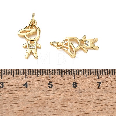 Brass Micro Pave Clear Cubic Zirconia Pendants CU-CBA9AFC-01G-21-1